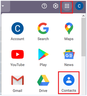 open gmail click menu
