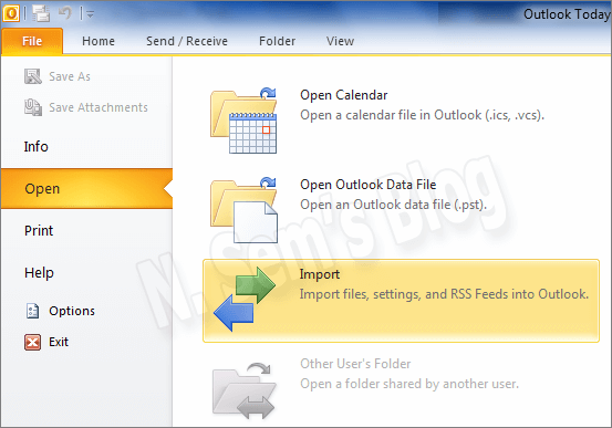 split PST using Outlook's Export feature