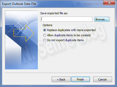 split PST using Outlook's Export feature