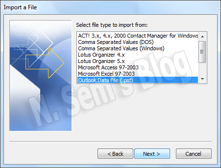how to import PST to Outlook 2010