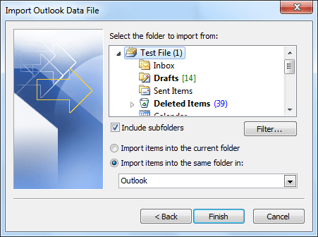 how to import PST to Outlook 2010
