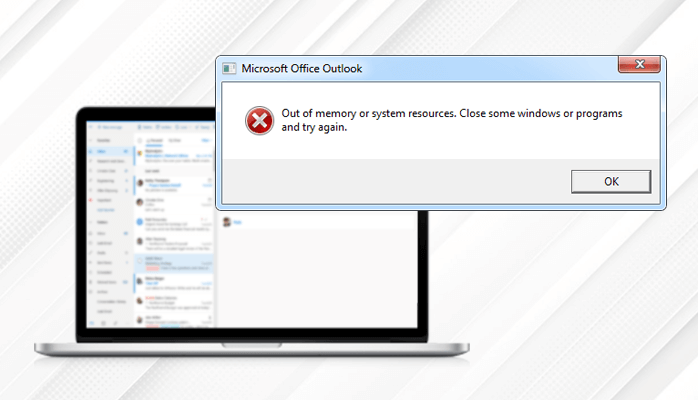Outlook not enough resources available