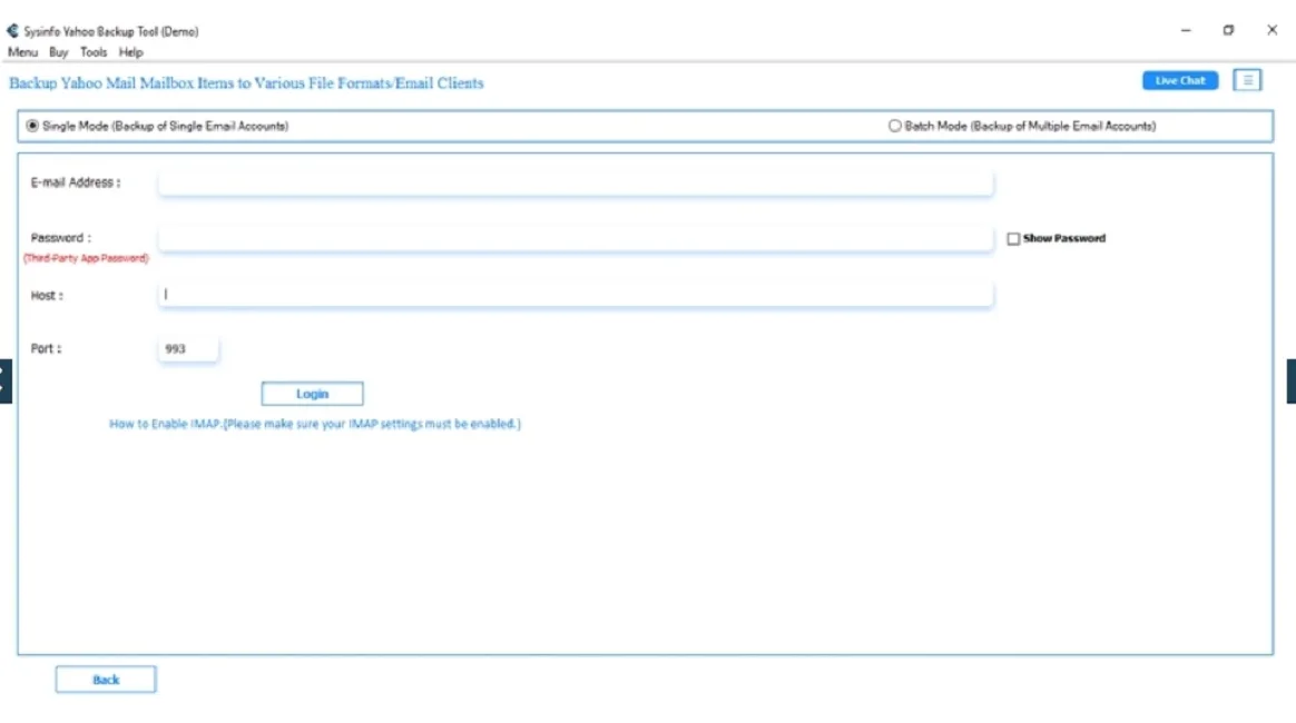 Start the Yahoo to PST Converter Tool