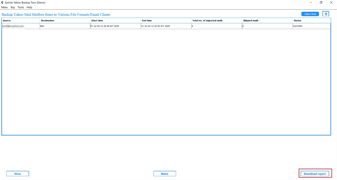 select Download Report