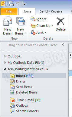 split PST using Outlook's Copy feature
