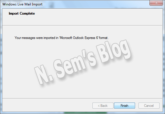 Windows Live Mail Import