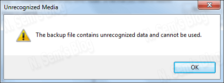 error message in BKF file