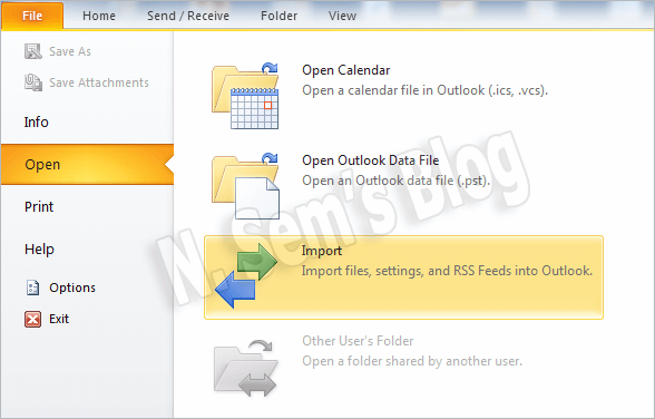 how to import PST to Outlook 2010