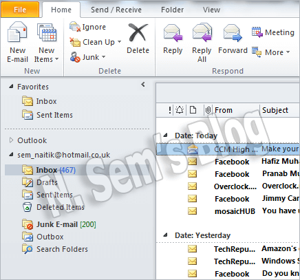 remove duplicate messages in outlook