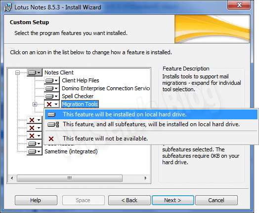how to install Lotus notes