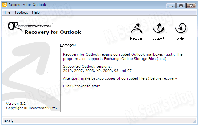 Outlook Repair tool from OfficeRecovery