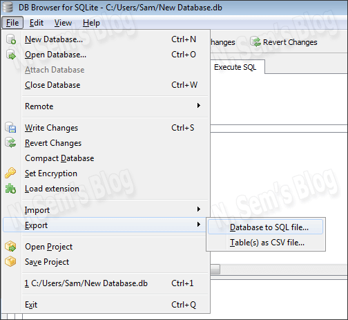 repair SQLite database