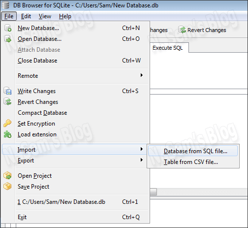 repair SQLite database