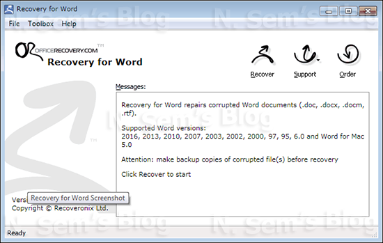 Word Repair tool from OfficeRecovery