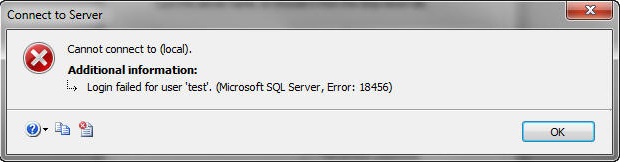 MS SQL server error message 18456