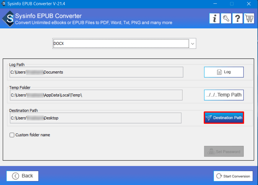 pick destination path