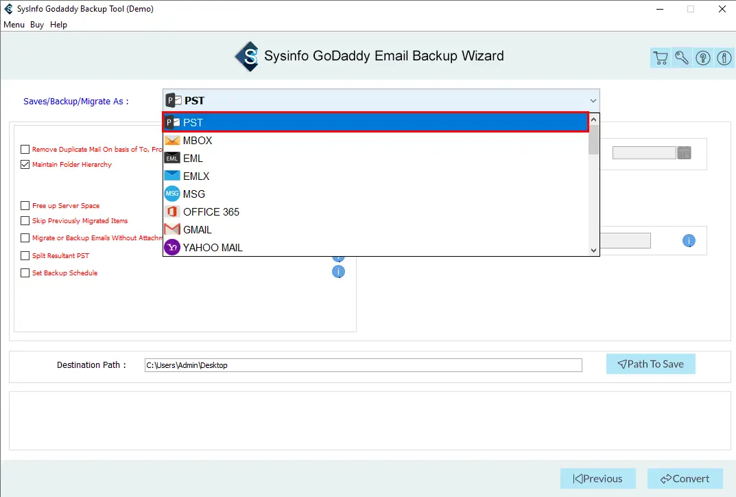 choose file format